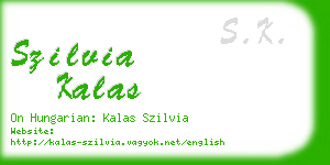 szilvia kalas business card